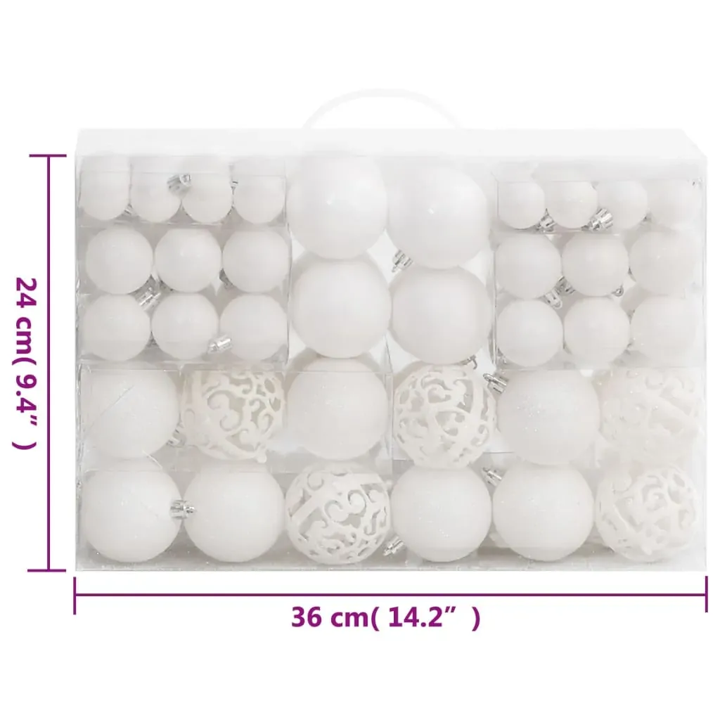 111 Piece Christmas Bauble Set White Polystyrene Price