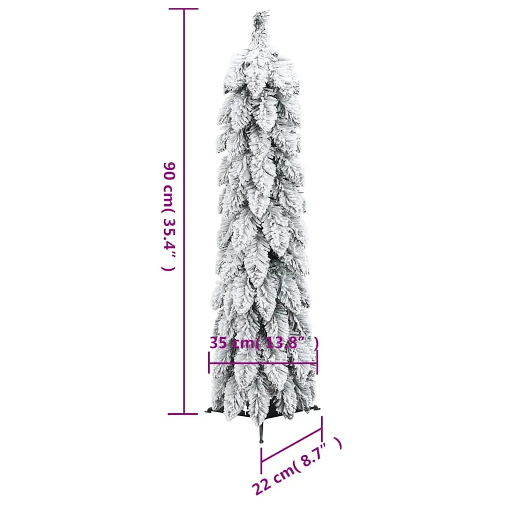 Artificial Pre-lit Christmas Tree with 45 LEDs and Flocked Snow 90 cm Price