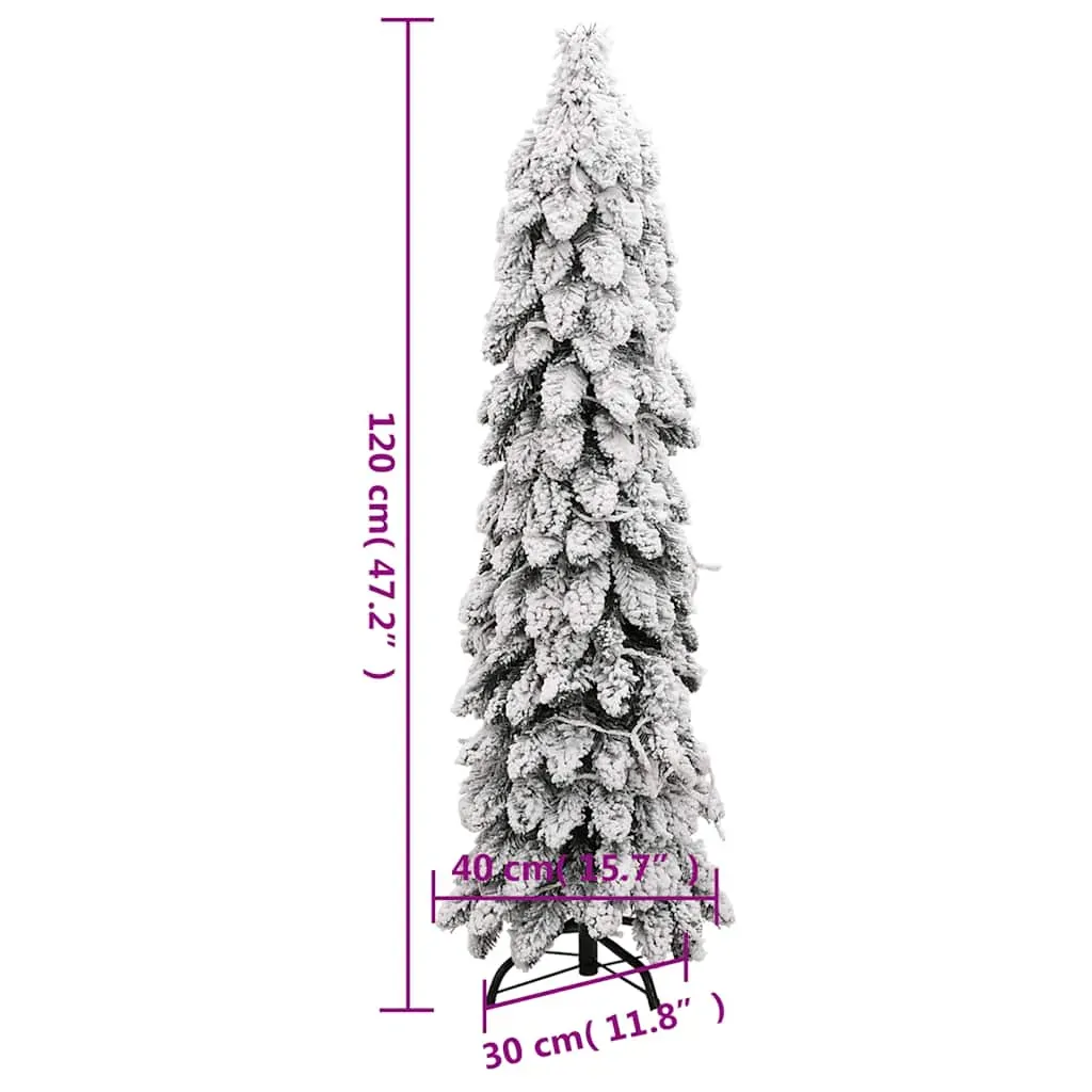 Artificial Pre-lit Christmas Tree with 60 LEDs and Flocked Snow 120 cm Price