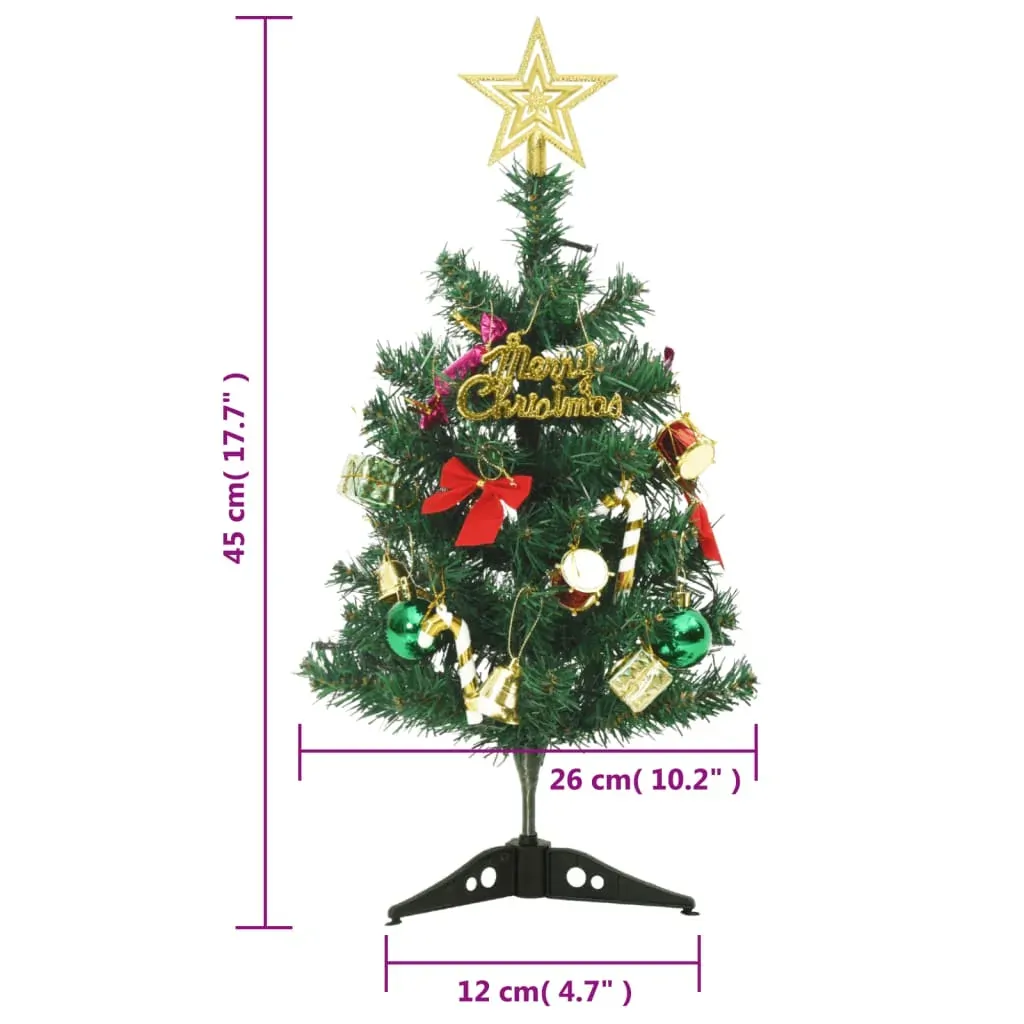 Mini Artificial Pre-lit Christmas Tree with 20 LEDs Green 45 cm Price