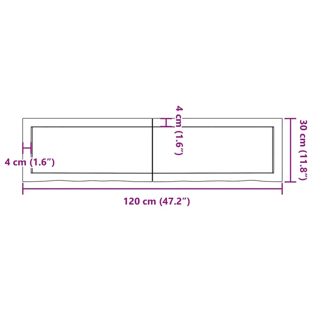 Wall Shelf Light Brown 120x30x(2-4) cm Treated Solid Wood Oak Price