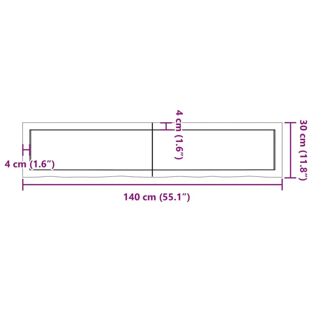 Wall Shelf Light Brown 140x30x(2-4) cm Treated Solid Wood Oak Price