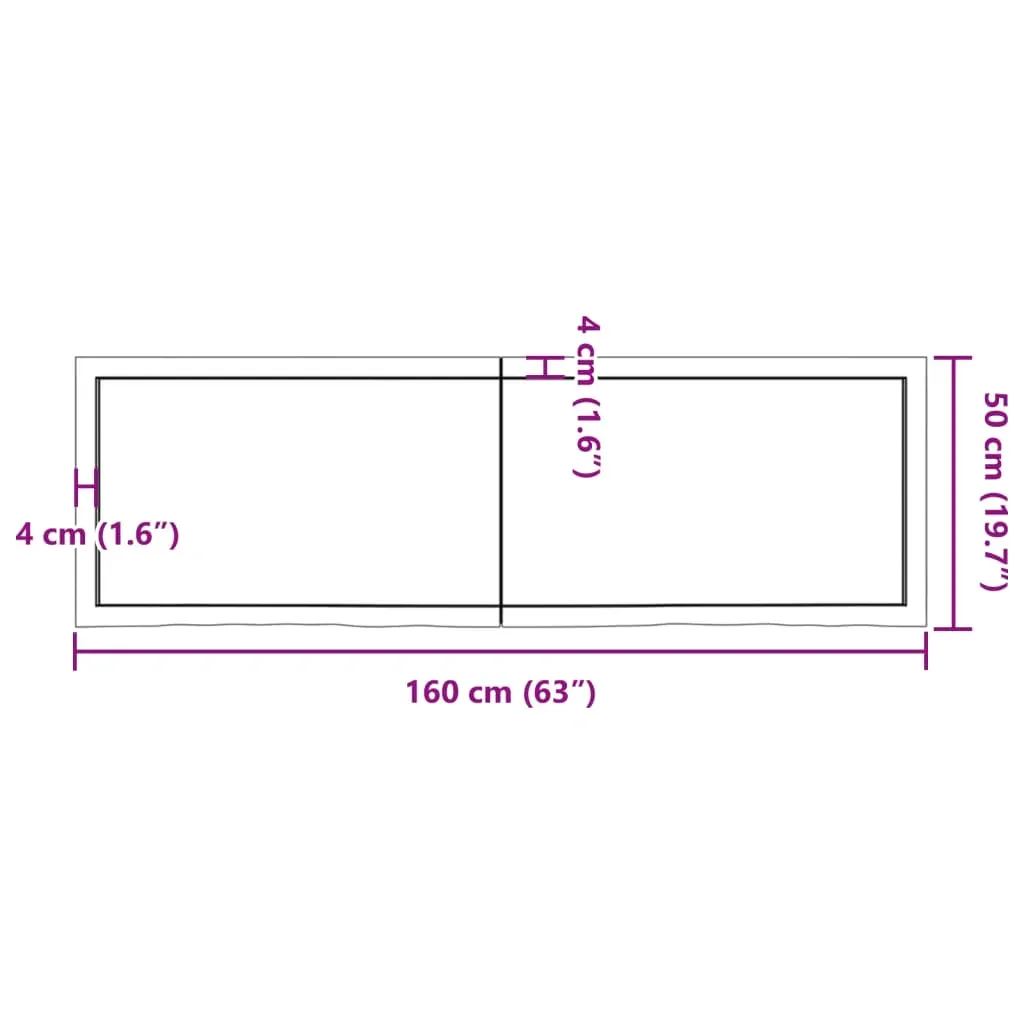 Wall Shelf Light Brown 160x50x(2-4) cm Treated Solid Wood Oak Price