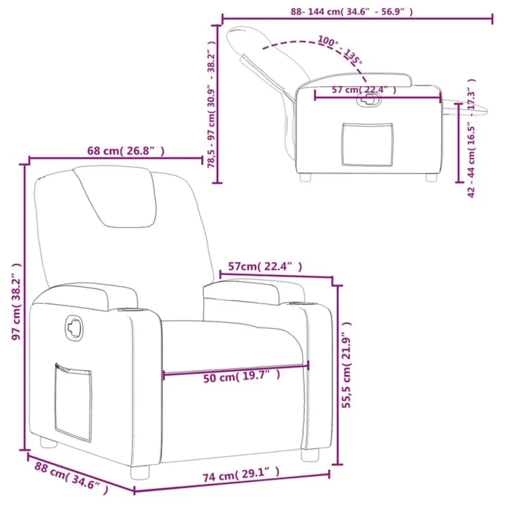Recliner Chair Light Grey Fabric Price