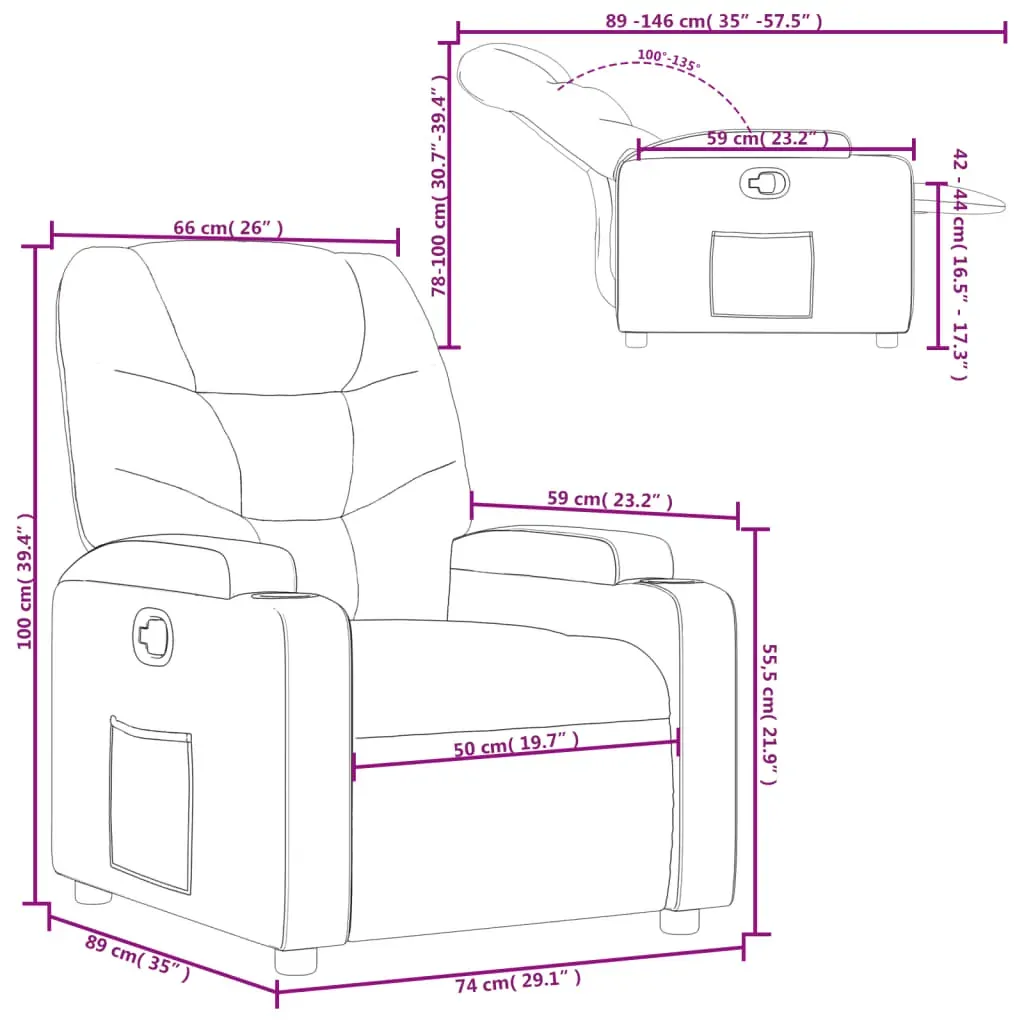 Recliner Chair Black Fabric Price