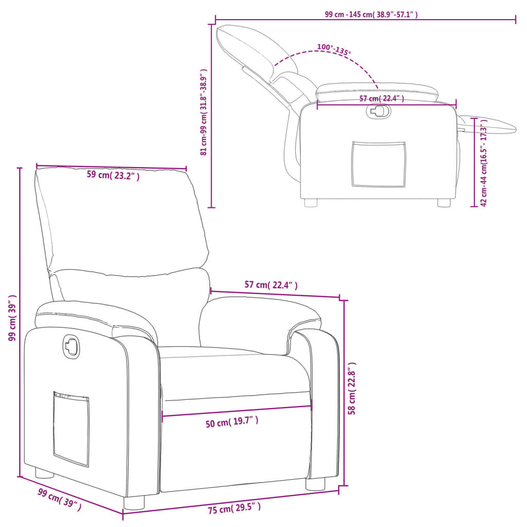 Recliner Chair Dark Grey Fabric Price
