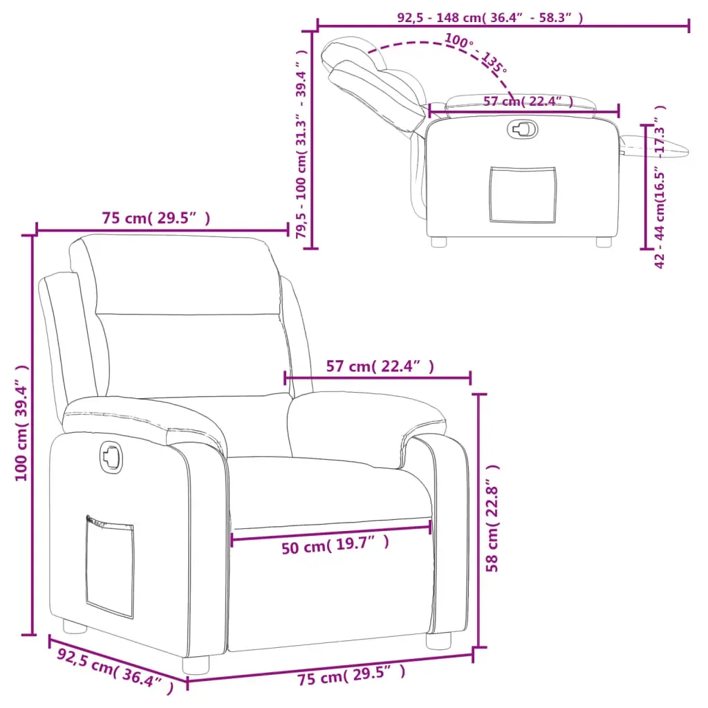 Recliner Chair Dark Grey Fabric Price