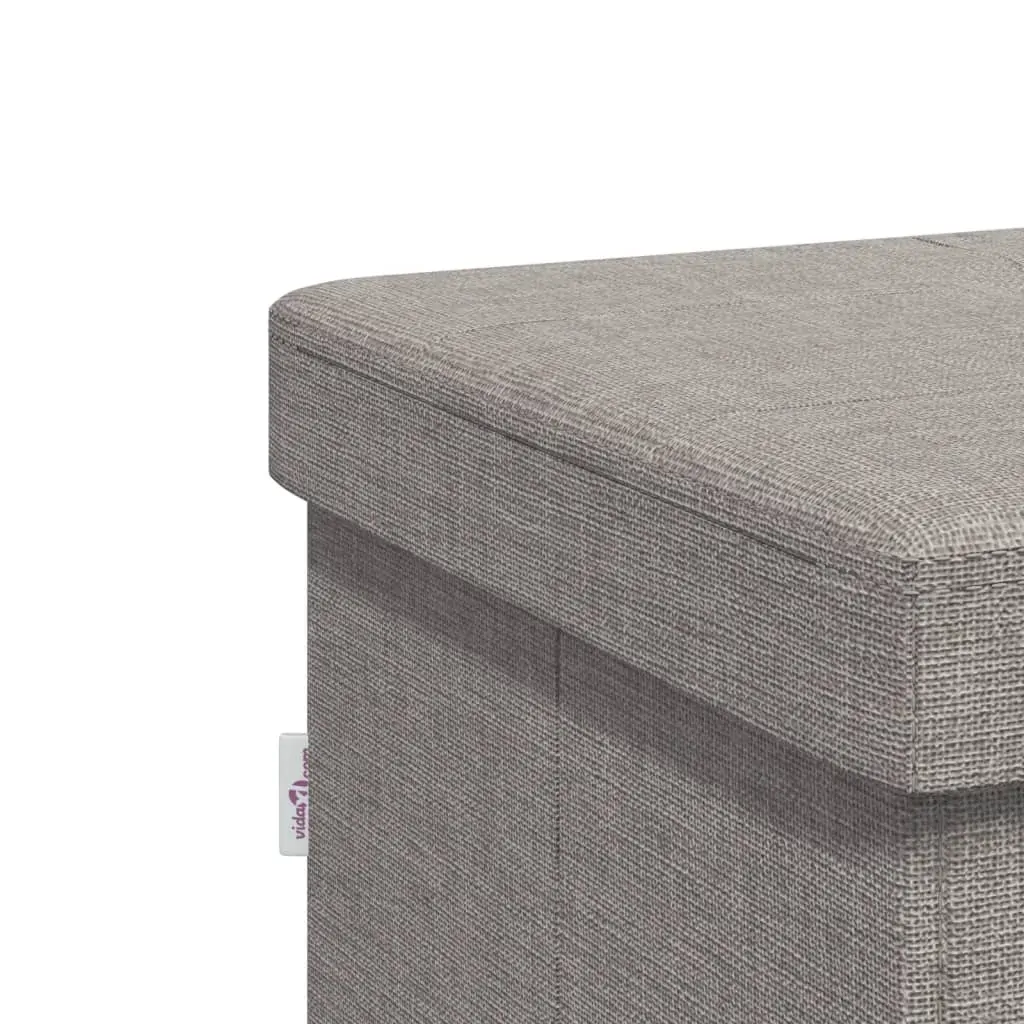 Storage Bench Foldable Light Grey Faux Linen Price