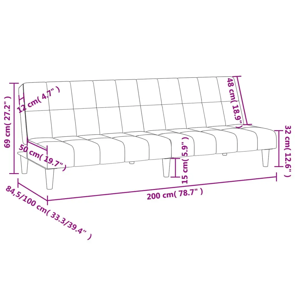2-Seater Sofa Bed Dark Grey Velvet Price