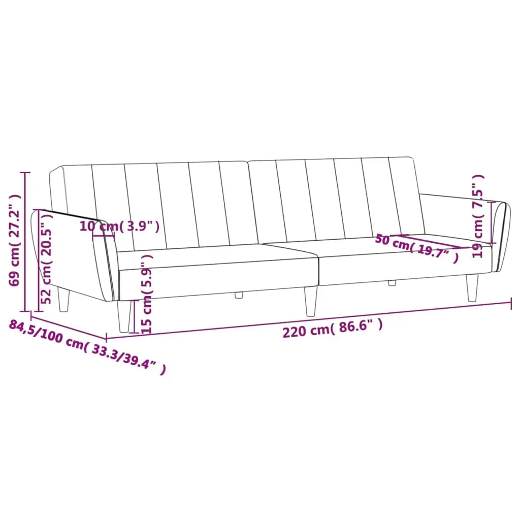 2-Seater Sofa Bed Dark Grey Fabric Price