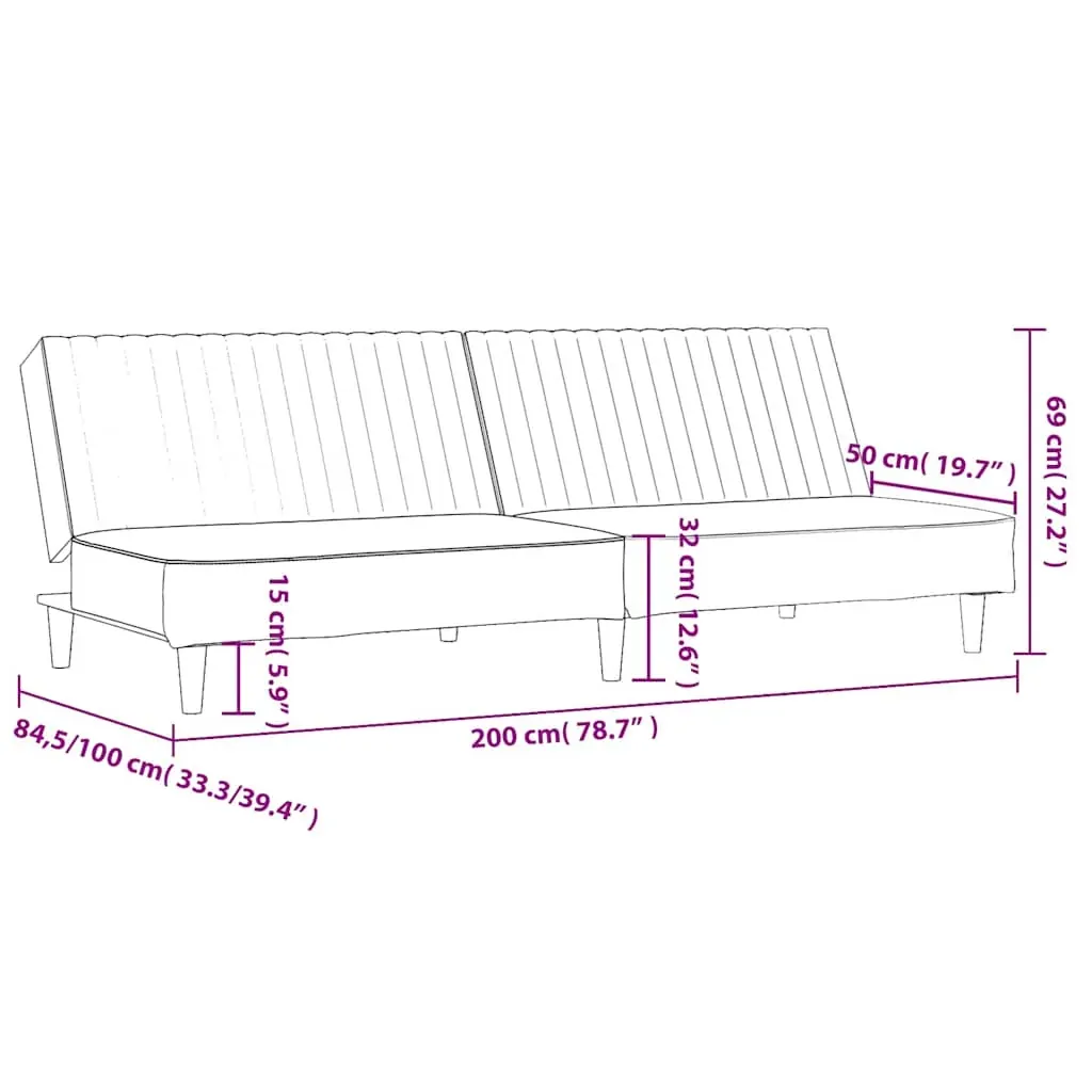 2-Seater Sofa Bed Grey Faux Leather Price