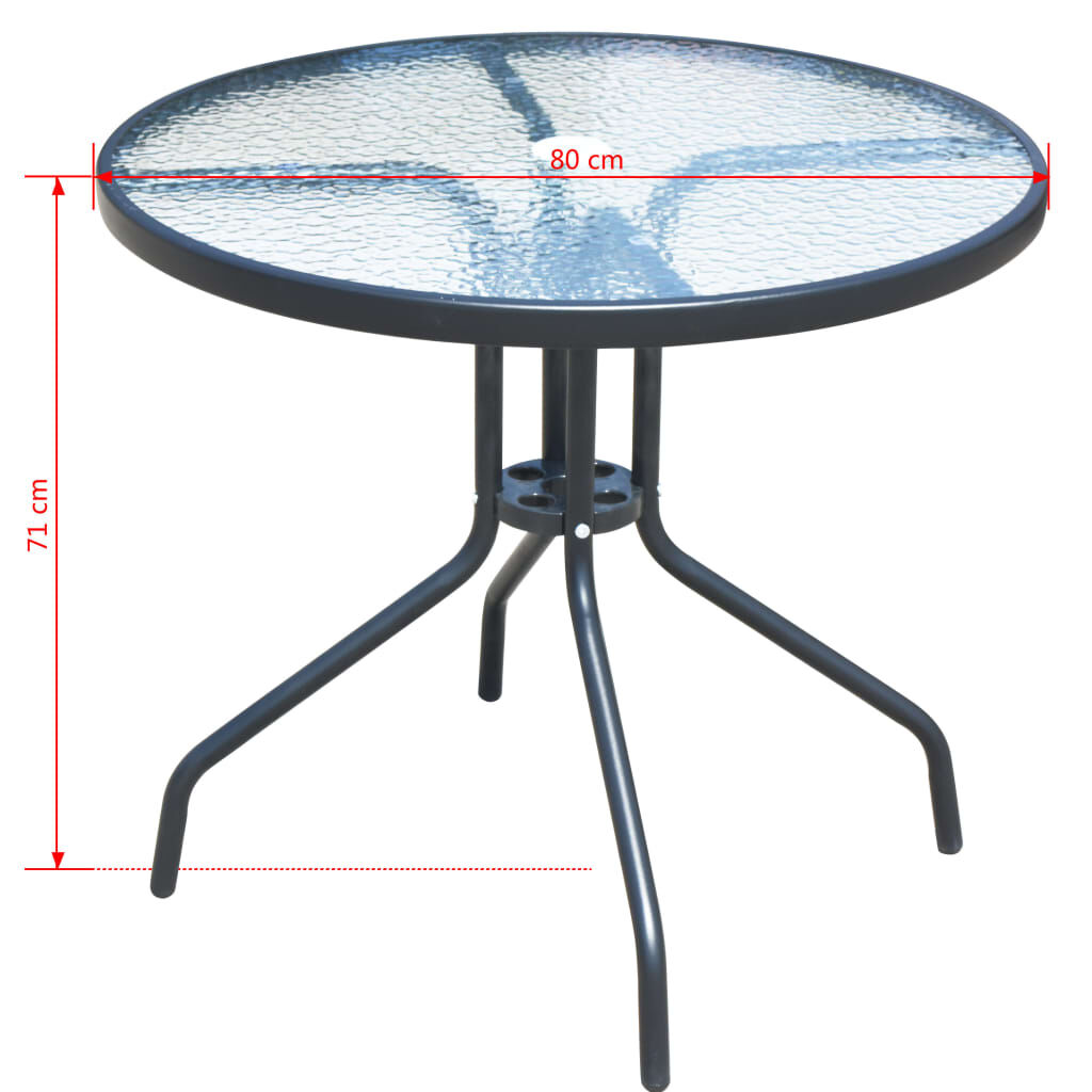 5 Piece Outdoor Dining Set Steel Black Price
