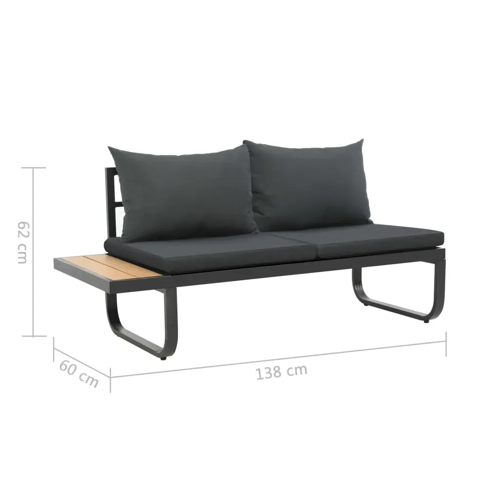 2 Piece Garden Corner Sofa Set with Cushions Aluminium WPC Price