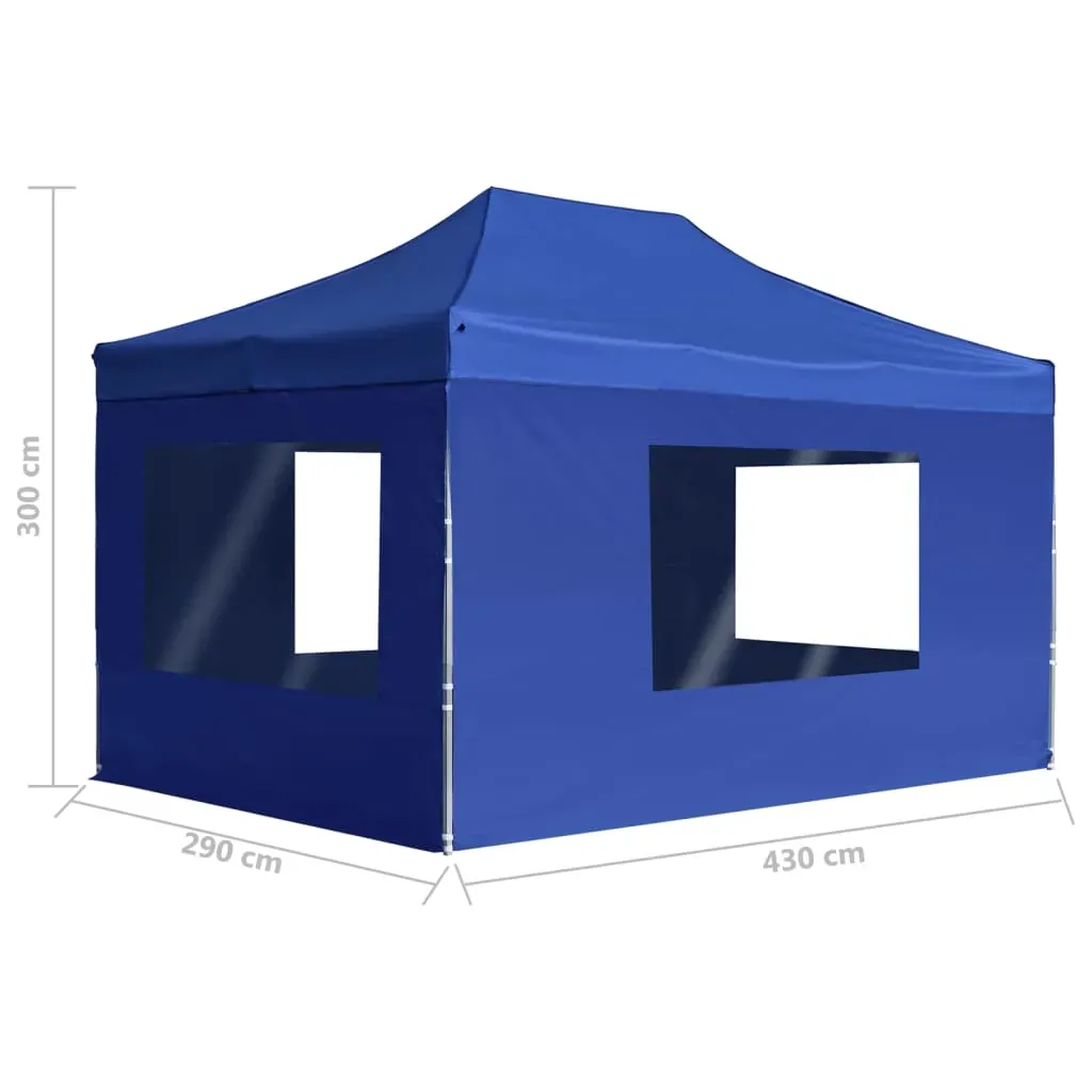 Professional Folding Party Tent with Walls Aluminium 4.5x3 m Blue Price
