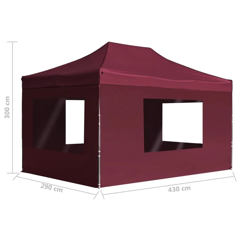Professional Folding Party Tent with Walls Aluminium 4.5x3 m Wine Red Price