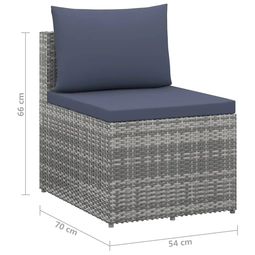 4 Piece Garden Lounge Set Poly Rattan Grey and Anthracite Price
