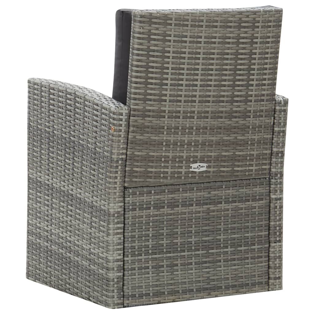 5 Piece Outdoor Dining Set with Cushions Poly Rattan Grey Price