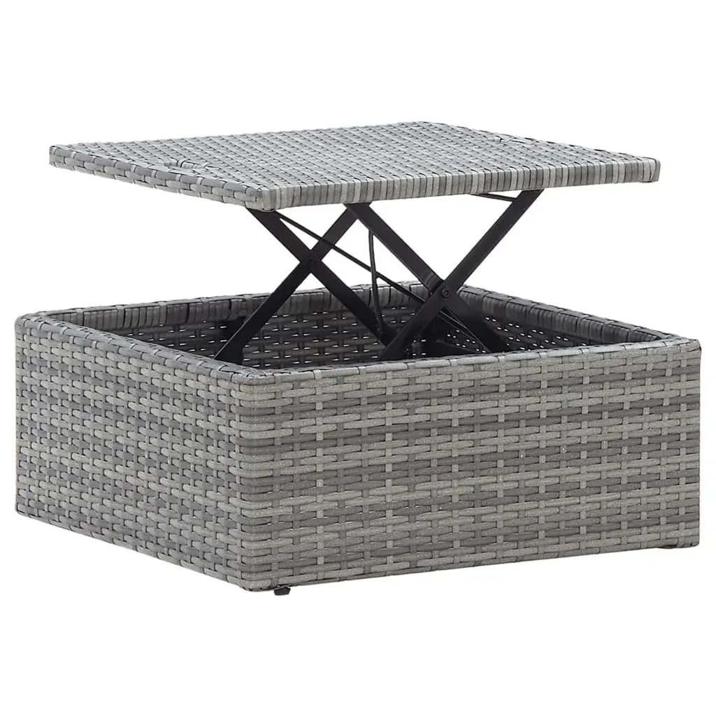 Garden Lounge Bed with Roof Mixed Grey Poly Rattan Price