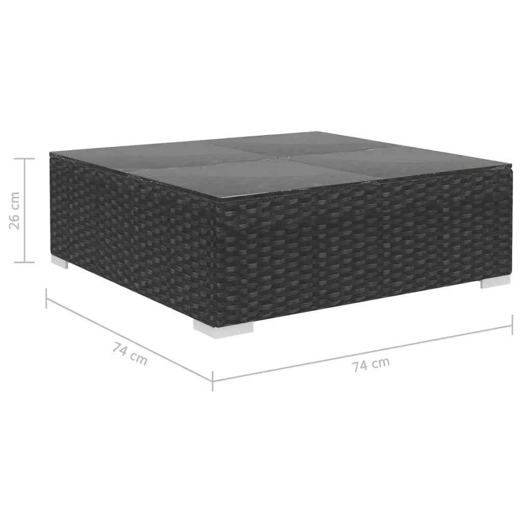 5 Piece Garden Lounge Set with Cushions Poly Rattan Black Price