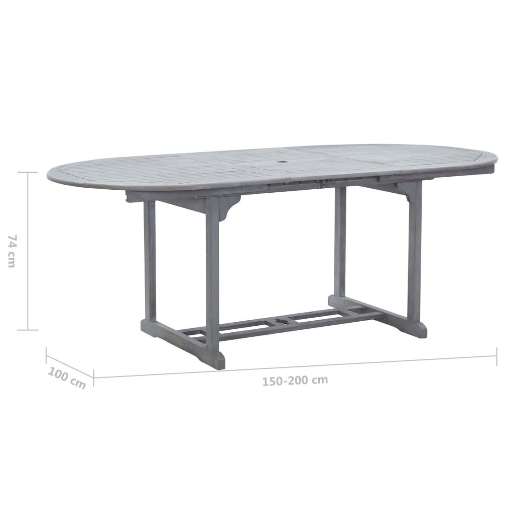 Garden Table Grey 200x100x75 cm Solid Acacia Wood Price