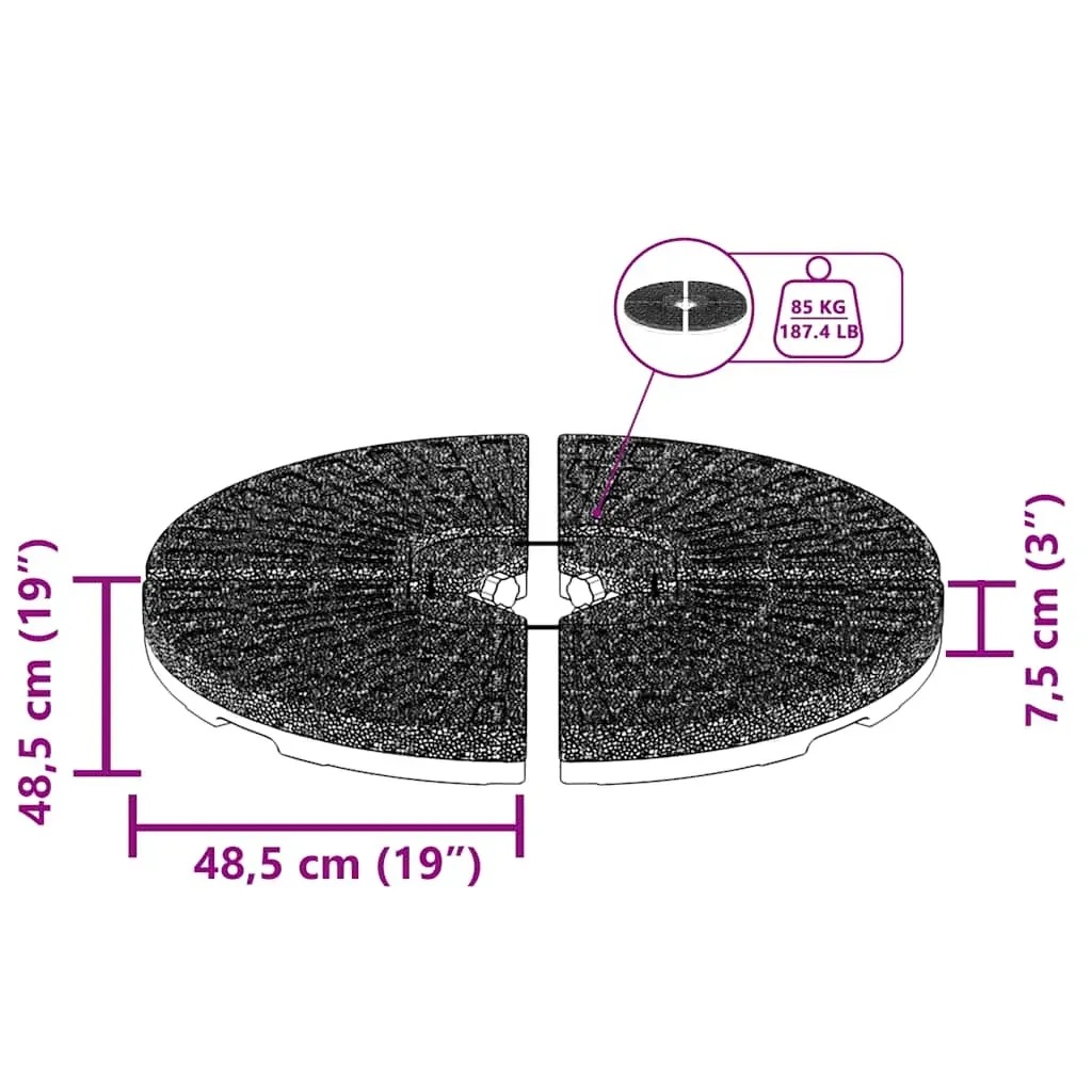 Umbrella Base Fan-shaped 4 pcs Black Price