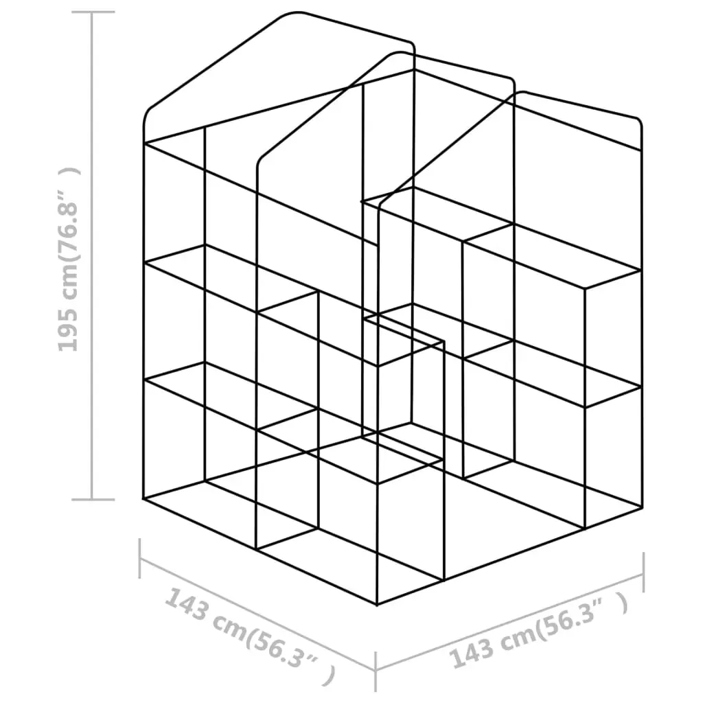 Greenhouse with Shelves Steel 143x143x195 cm Price