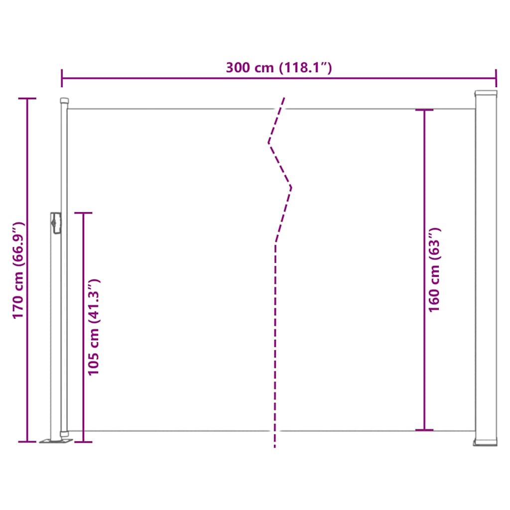 Patio Retractable Side Awning 170x300 cm Black Price