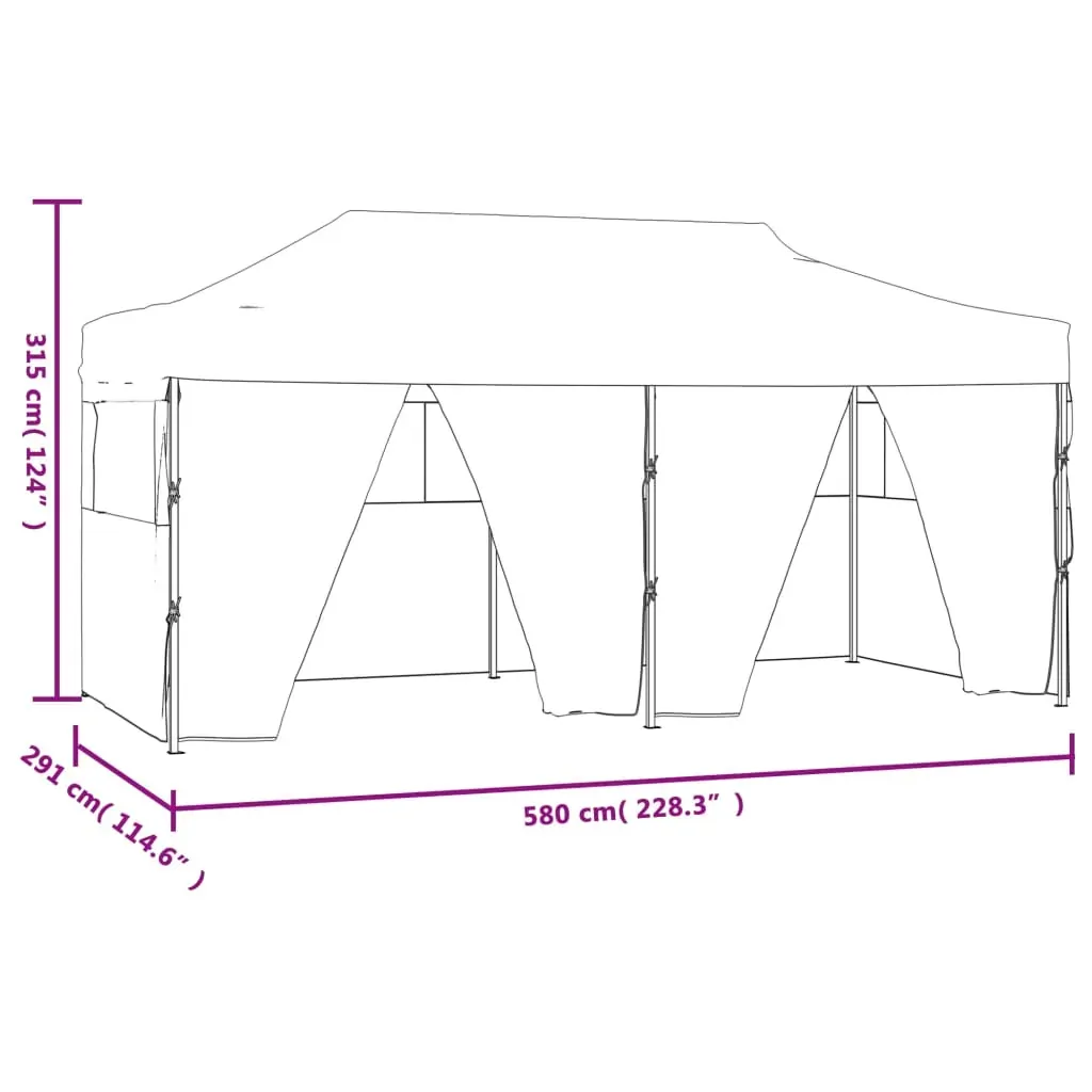 Professional Folding Party Tent with 4 Sidewalls 3x6 m Steel Blue Price