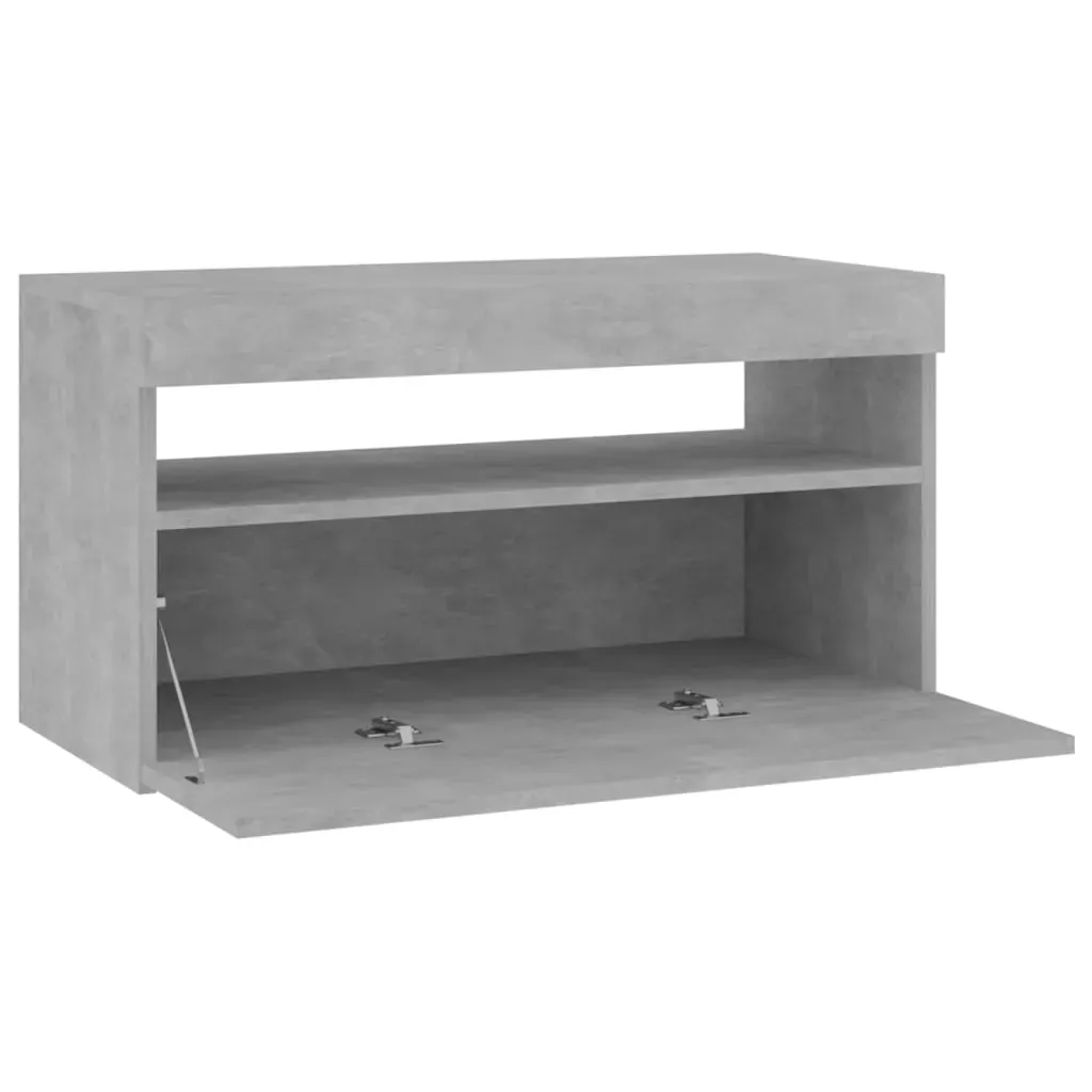 TV Cabinet with LED Lights Concrete Grey 75x35x40 cm Price