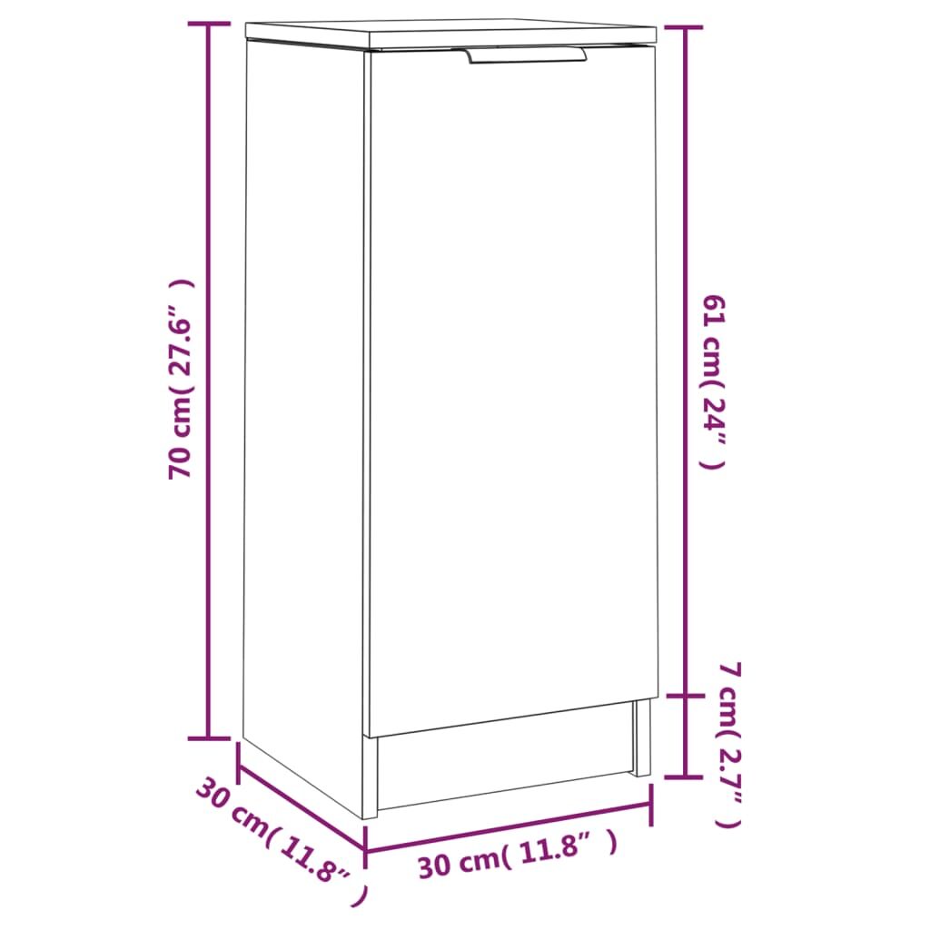Sideboards 2 pcs Black 30x30x70 cm Engineered Wood Price