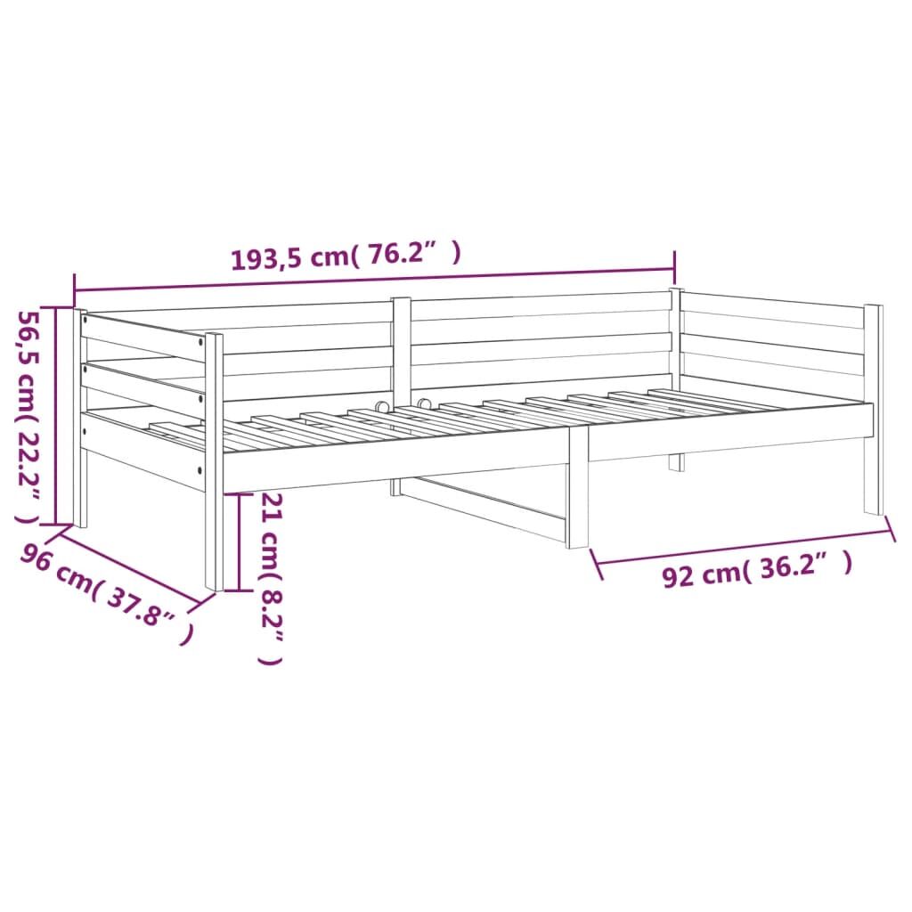 Day Bed without Mattress Honey Brown 90x190 cm Solid Wood Pine Price