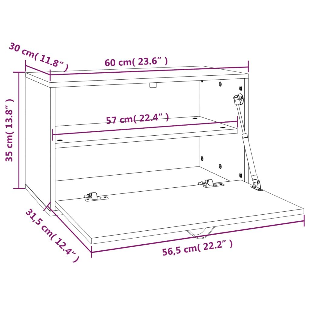 Wall Cabinet 60x30x35 cm Solid Wood Pine Price