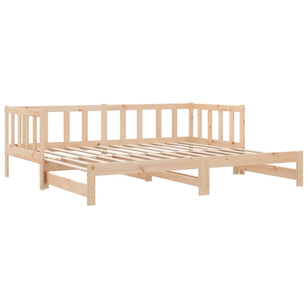 Day Bed with Trundle without Mattress 90x190 cm Solid Wood Price