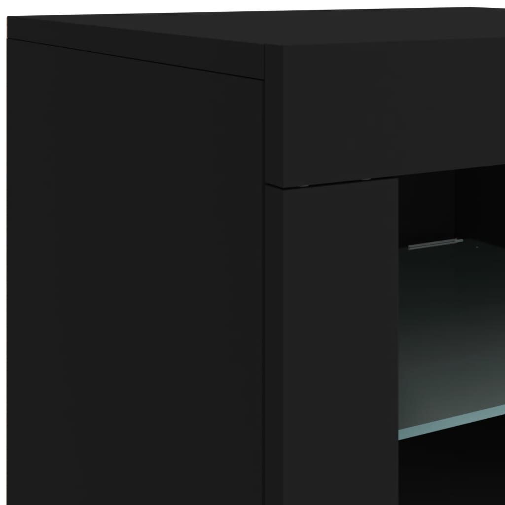 Sideboard with LED Lights Black 60.5x37x67 cm Price