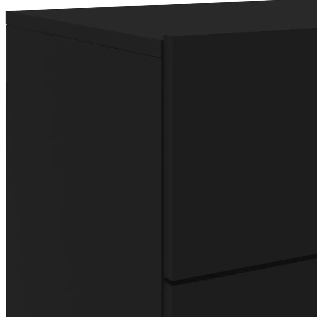 Wall-mounted Bedside Cabinets with LED Lights 2 pcs Black Price