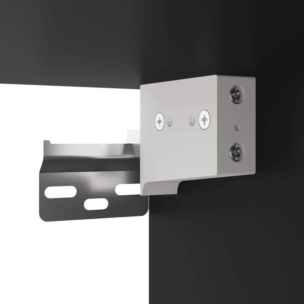 Wall-mounted Bedside Cabinet with LED Lights Black Price