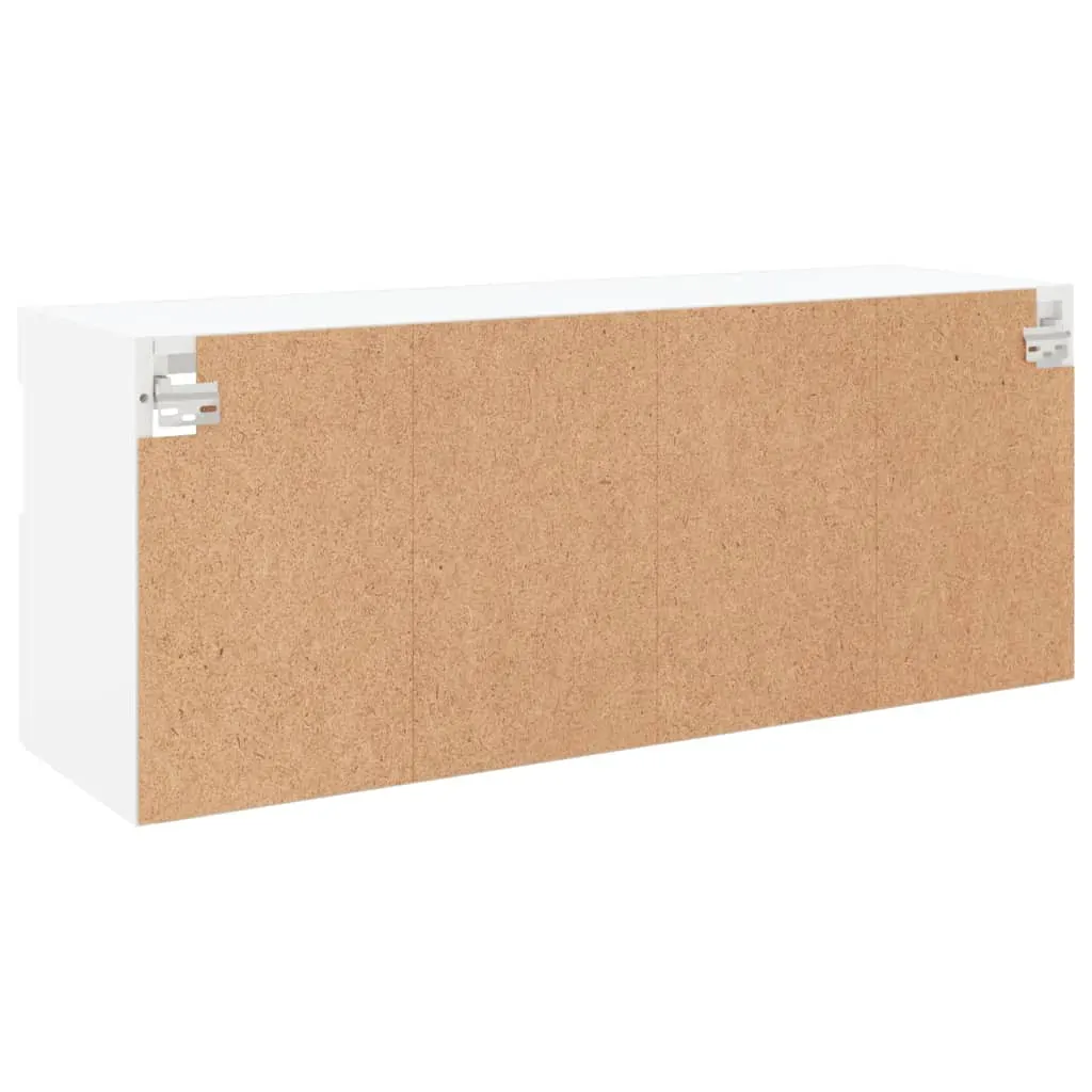 TV Wall Cabinet with LED Lights White 100x30x40 cm Price