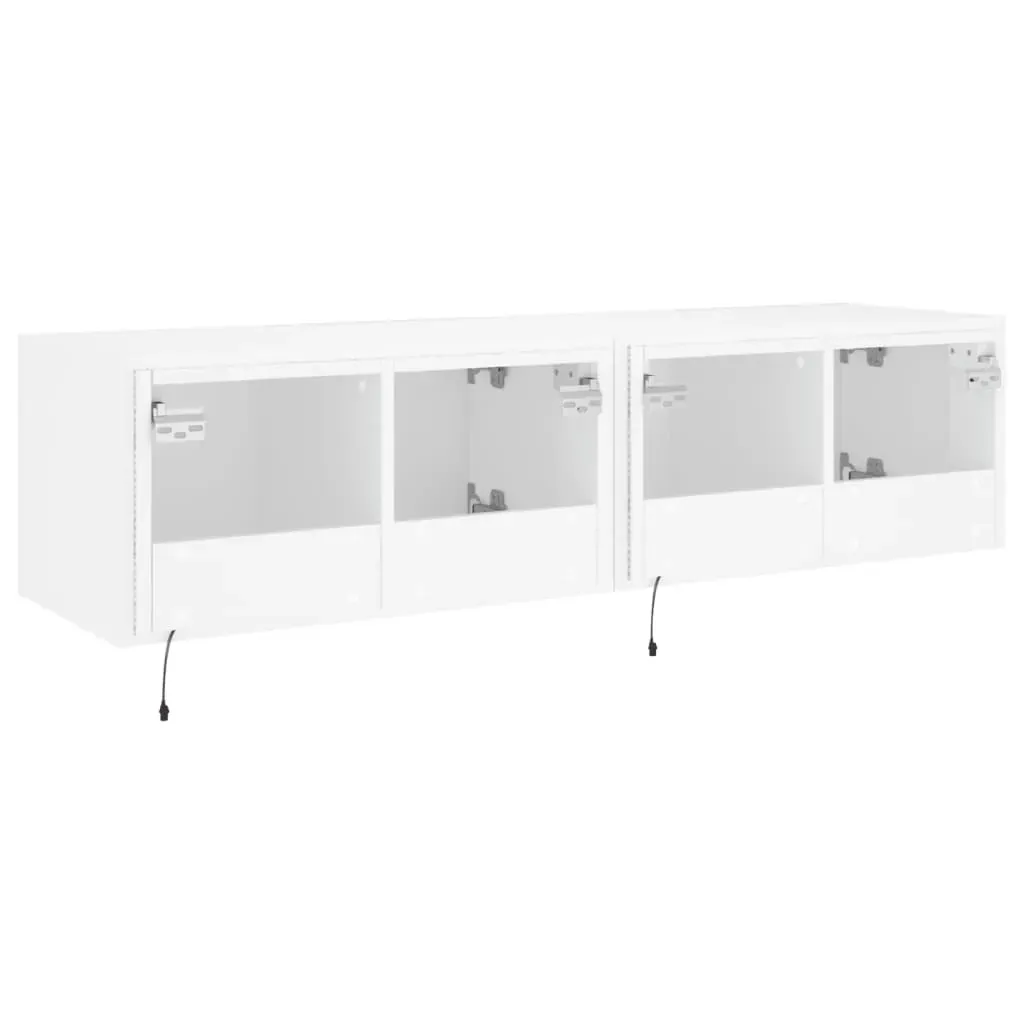 TV Wall Cabinets with LED Lights 2 pcs White 60x35x31 cm Price