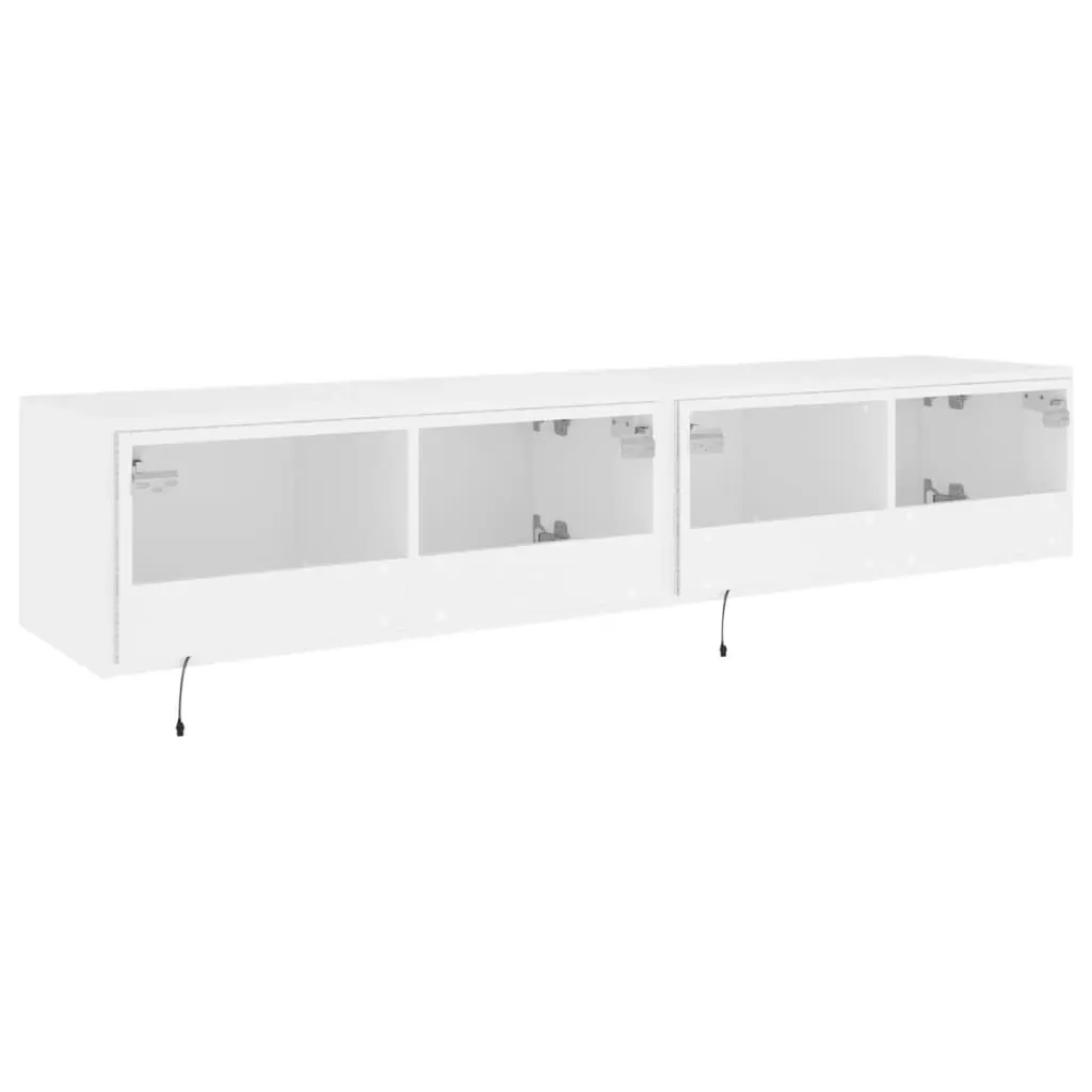 TV Wall Cabinets with LED Lights 2 pcs White 80x35x31 cm Price