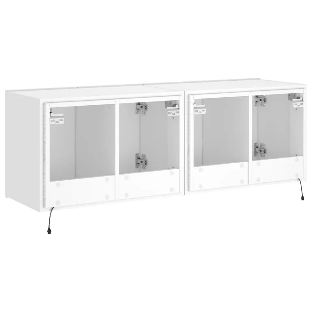 TV Wall Cabinets with LED Lights 2 pcs White 60x35x41 cm Price