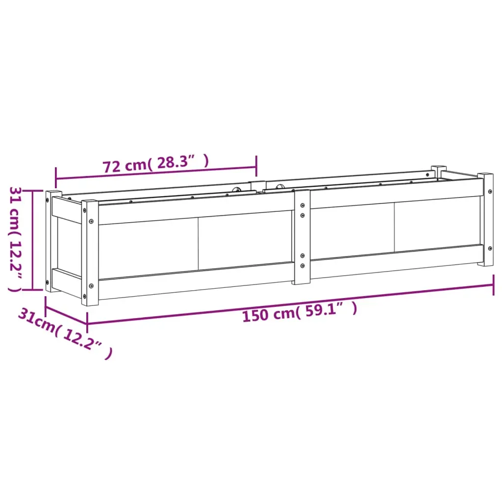 Garden Planter 150x31x31 cm Solid Wood Pine Price
