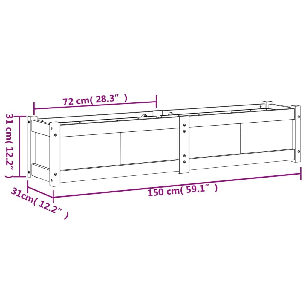 Garden Planters 2 pcs White Solid Wood Pine Price