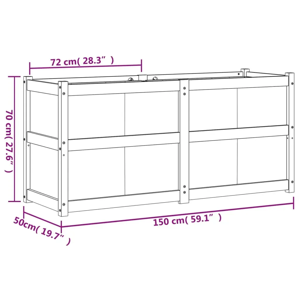 Garden Planter 150x50x70 cm Impregnated Wood Pine Price