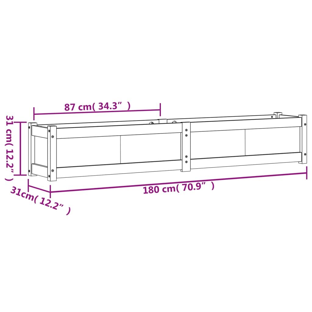 Garden Planters 2 pcs White Solid Wood Pine Price