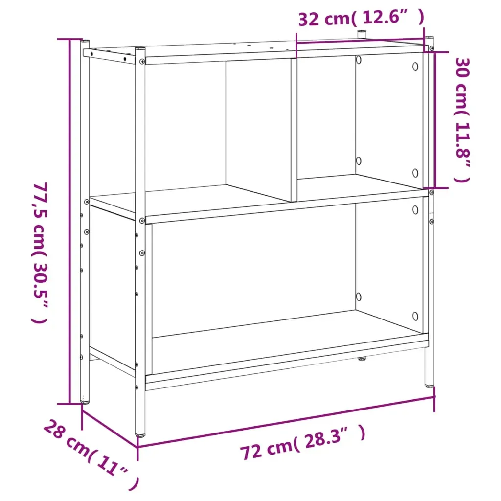 Bookcase Black 72x28x77.5 cm Engineered Wood Price