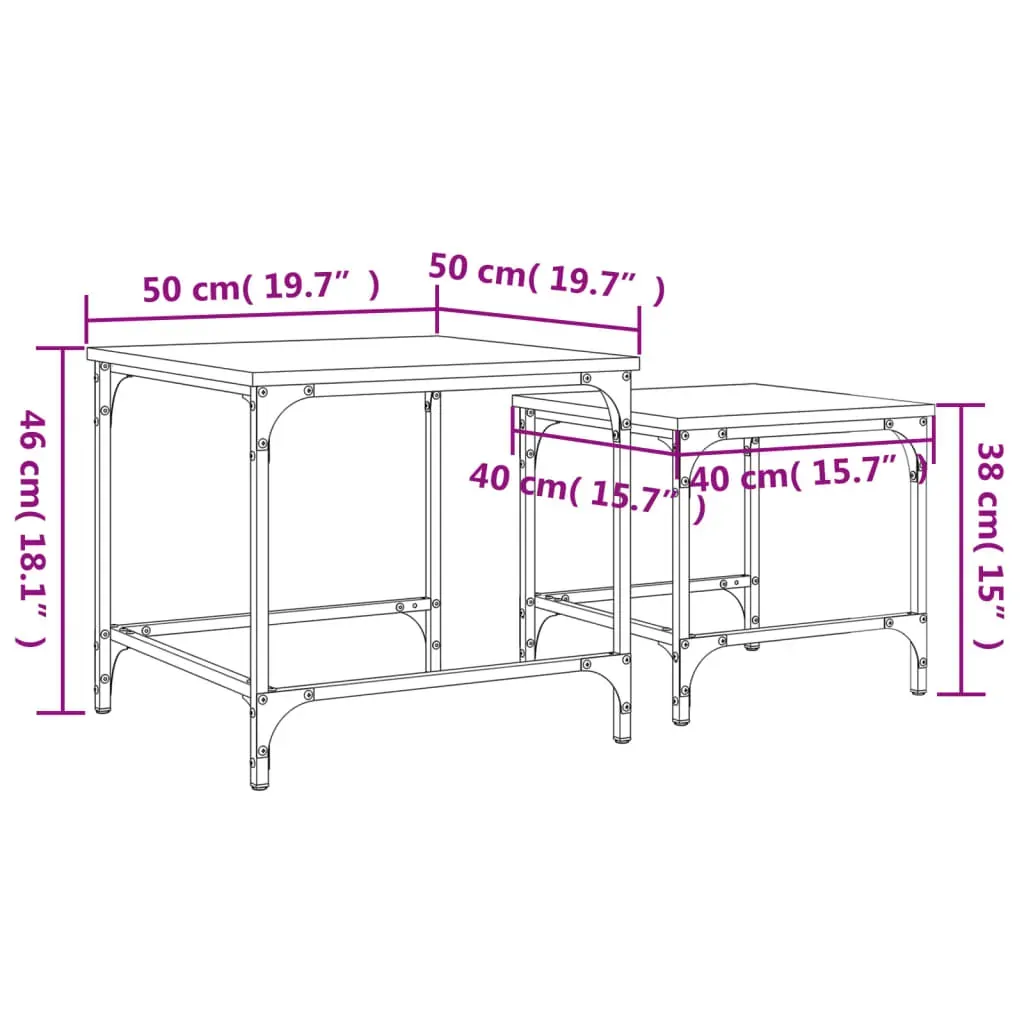 Nesting Coffee Tables 2 pcs Black Engineered Wood Price