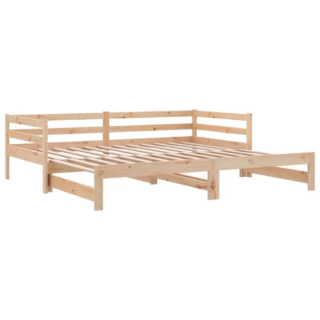 Day Bed with Trundle without Mattress 90x190 cm Solid Wood Price