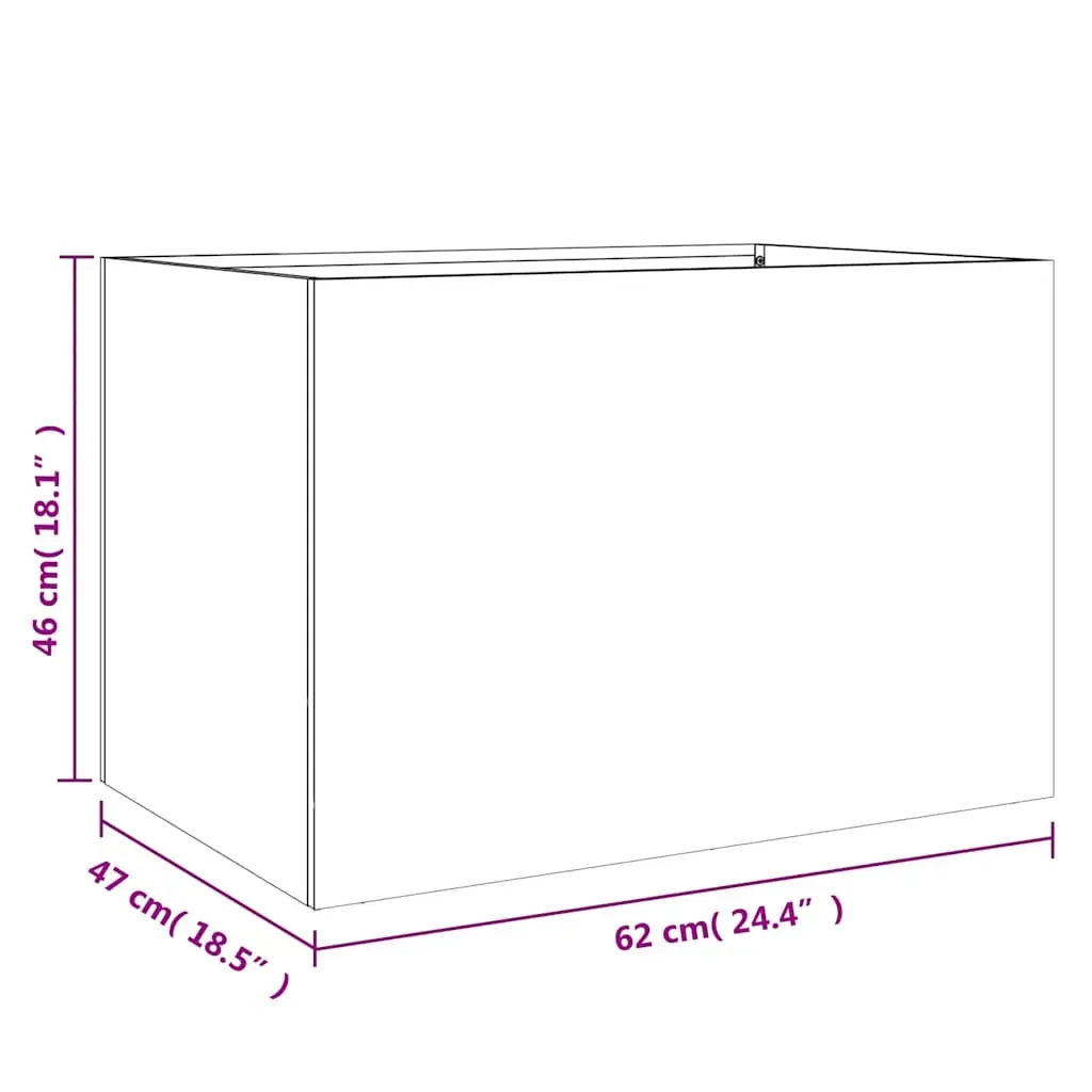 Planter Silver 62x47x46 cm Galvanised Steel Price