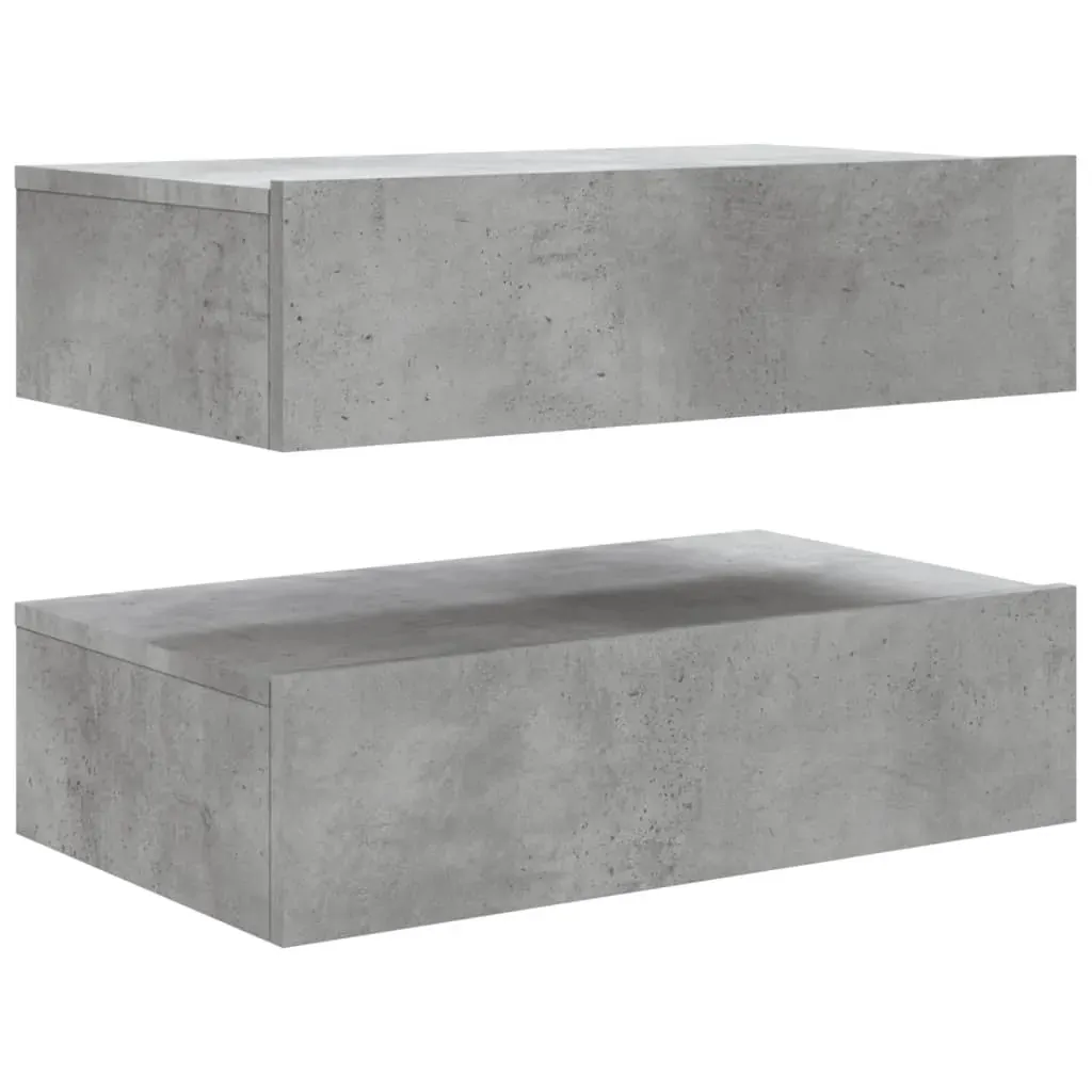 TV Cabinets with LED Lights 2 pcs Concrete Grey 60x35x15.5 cm Price