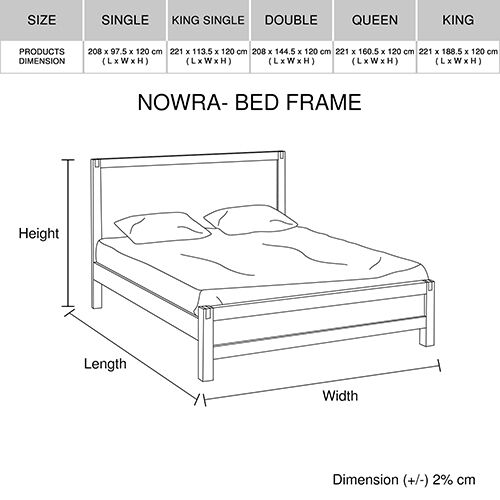 Nowra 4 Pieces Single Size Bedroom Suite Oak Colour Price